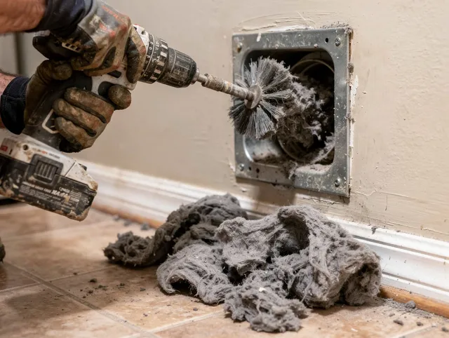 Certified Huntington Park Dryer Vent Cleaning technician performing dryer vent cleaning in Huntington Park