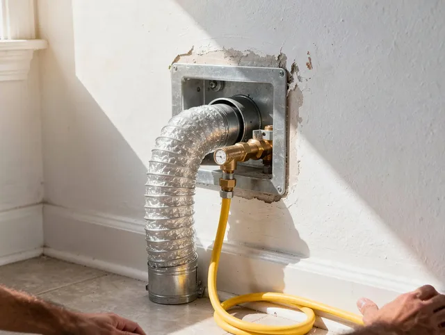 Huntington Park Dryer Vent Cleaning certified technician performing specialized gas dryer vent cleaning in Huntington Park
